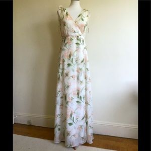 Floral Maxi Evening or Summer dress. Long & Lined